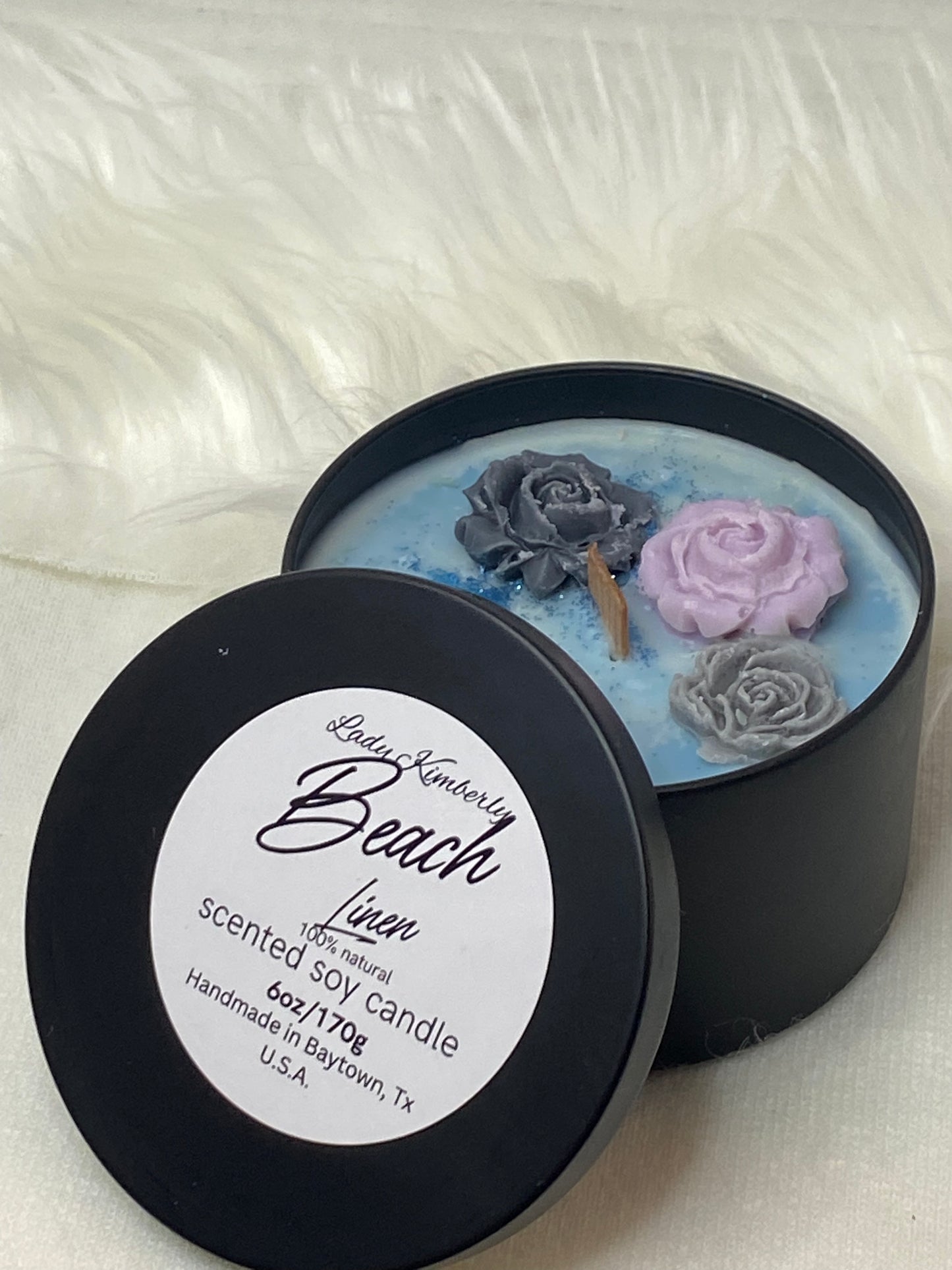 Beach Linen 6oz soy wax candle